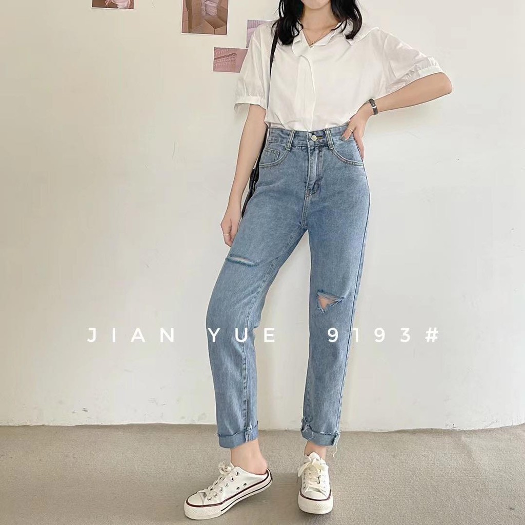 QUẦN BAGGY QBG RÁCH 2GAU TUA RUA QBG9193