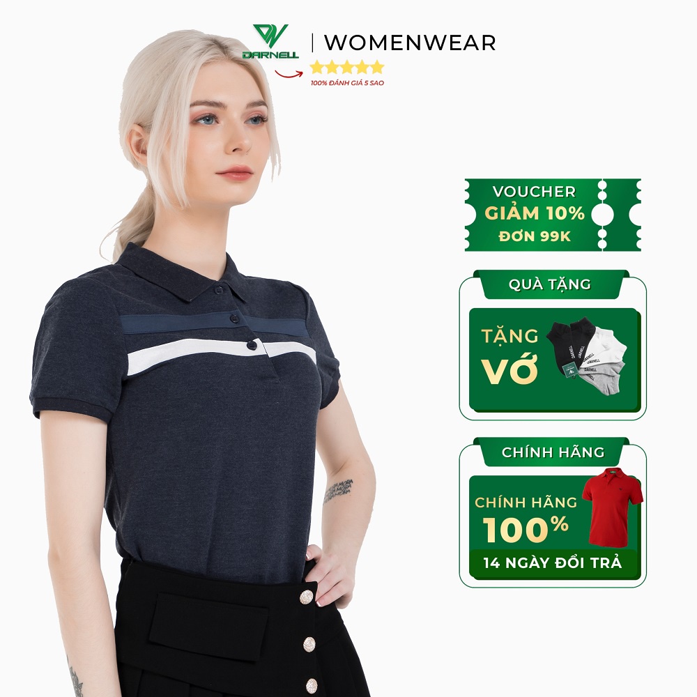 Áo thun polo nữ DARNELL chất cotton thông thoáng bền đẹp DN1900