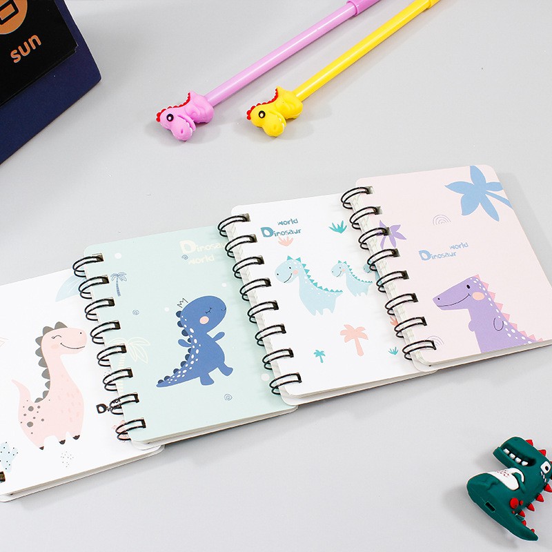 𝐇𝐎𝐓 𝐃𝐄𝐀𝐋 Sổ Tay Mini A7 kích thước 10.5x8cm 80 Trang Có Dòng Kẻ Ngang Chống Lóa - Hình Khủng Long Cute