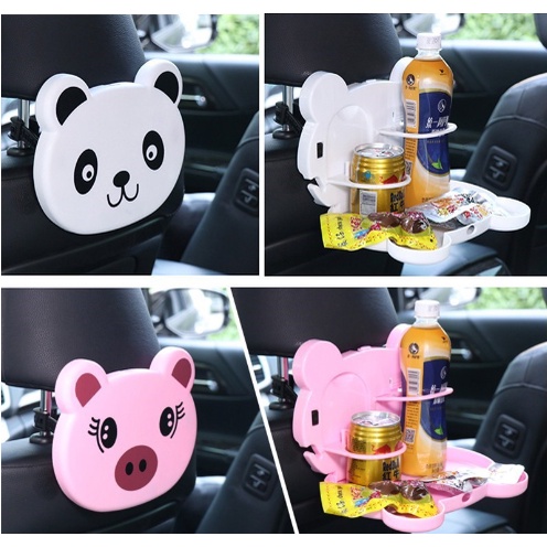 Bàn ăn hình gấu gấp gọn treo sau ghế xe hơi