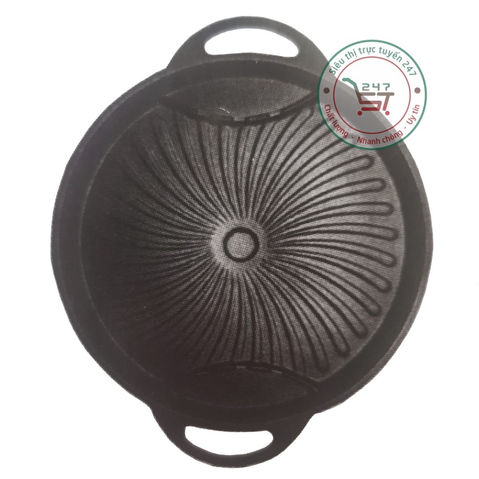 Mâm nướng tròn sọc quạt chống dính 31x31 cm đa năng Mâm nướng thịt thơm ngon tại nhà với giá tốt