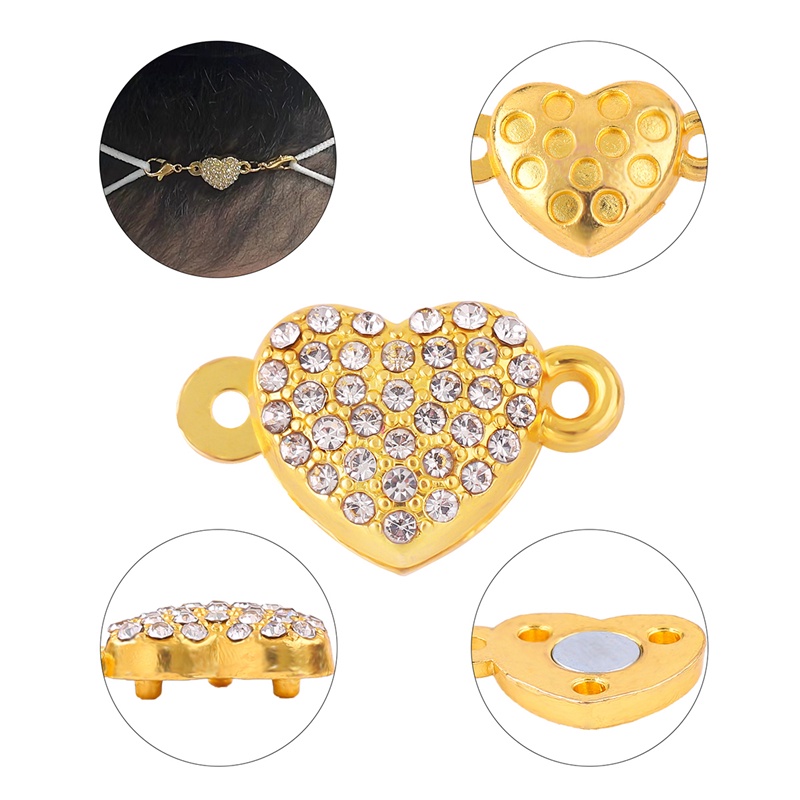 Móc nối vòng cổ / vòng tay/ khóa nối nam châm đính đá màu vàng / bạc tiện lợi