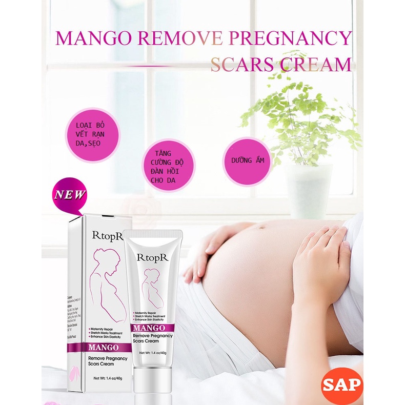 Kem Làm Mờ Rạn Da, Xóa Sẹo Sau Sinh/Rạn Do Tăng Cân Cấp Ẩm Phục Hồi Tái Tạo Da RtopR Mango Remove Pregnancy Scars Cream