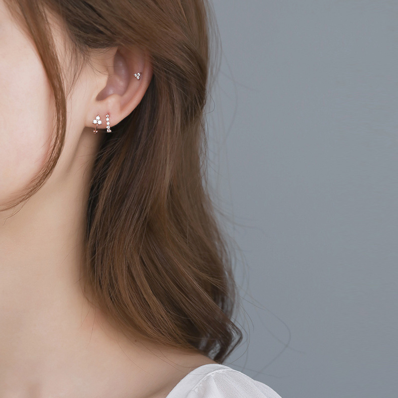 Bông Tai Mạ Vàng Hồng Đính Đá
