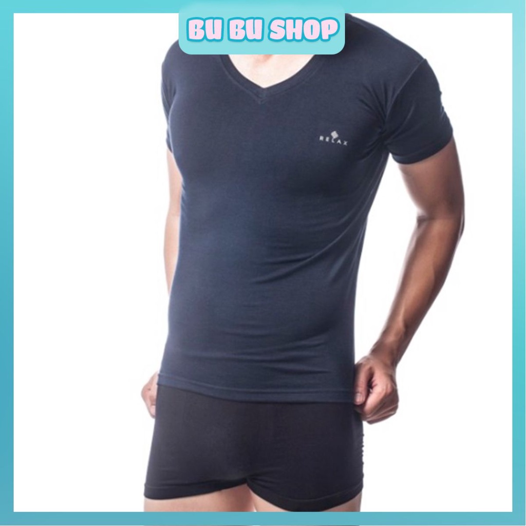 Áo thun nam tay ngắn Relax RTKA015, áo phông tay lỡ cổ tim cotton co dãn 4 chiều