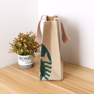 túi vải bó Starbucks ( kem - đen )