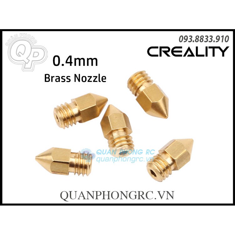 Đầu Đùn Nhựa Creality Máy In 3D 1.75mm - 0.4mm Brass Printer Nozzle (1 Cái)