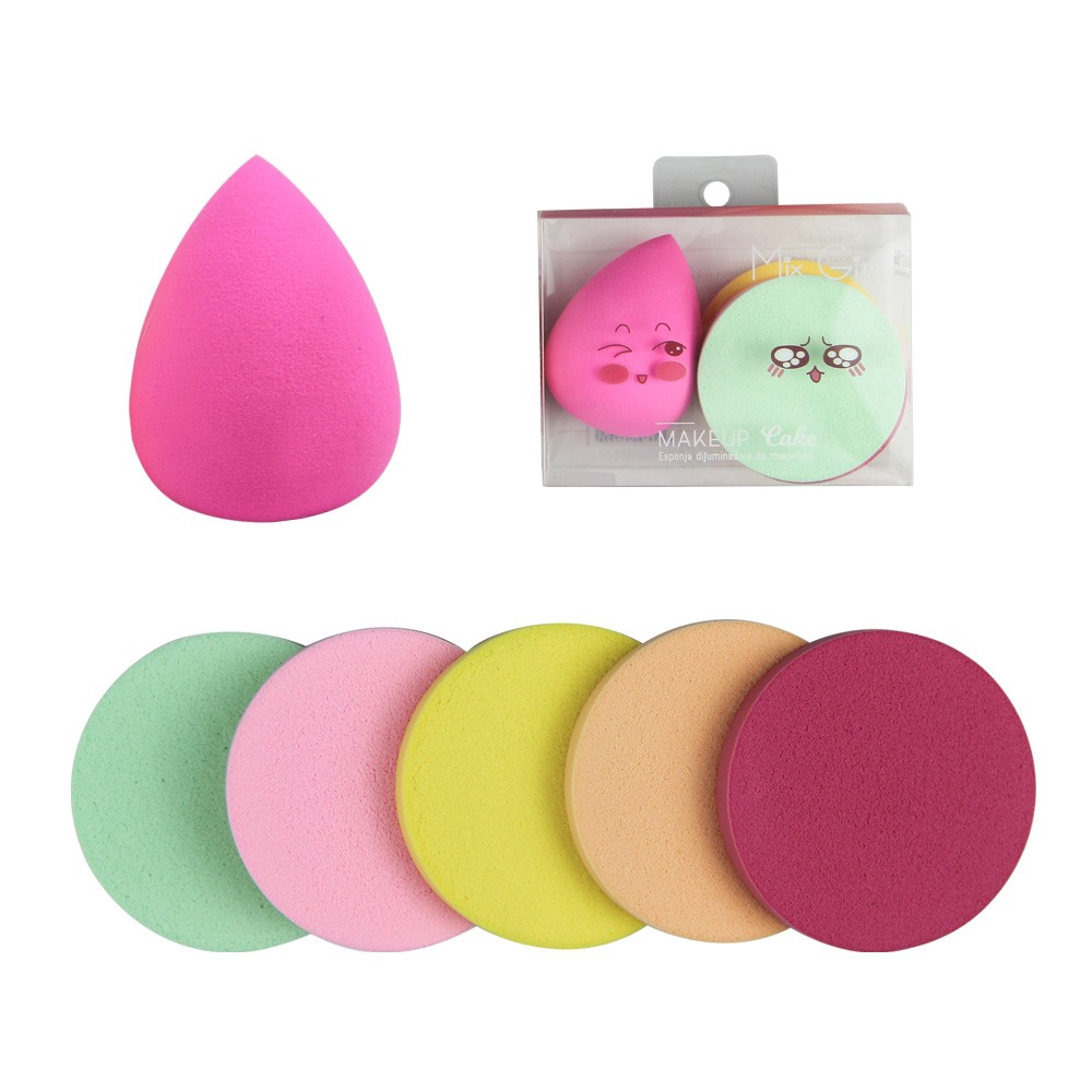 Set 6 bông mút trang điểm tán kem nền chuyên nghiệp tiện dụng | BigBuy360 - bigbuy360.vn