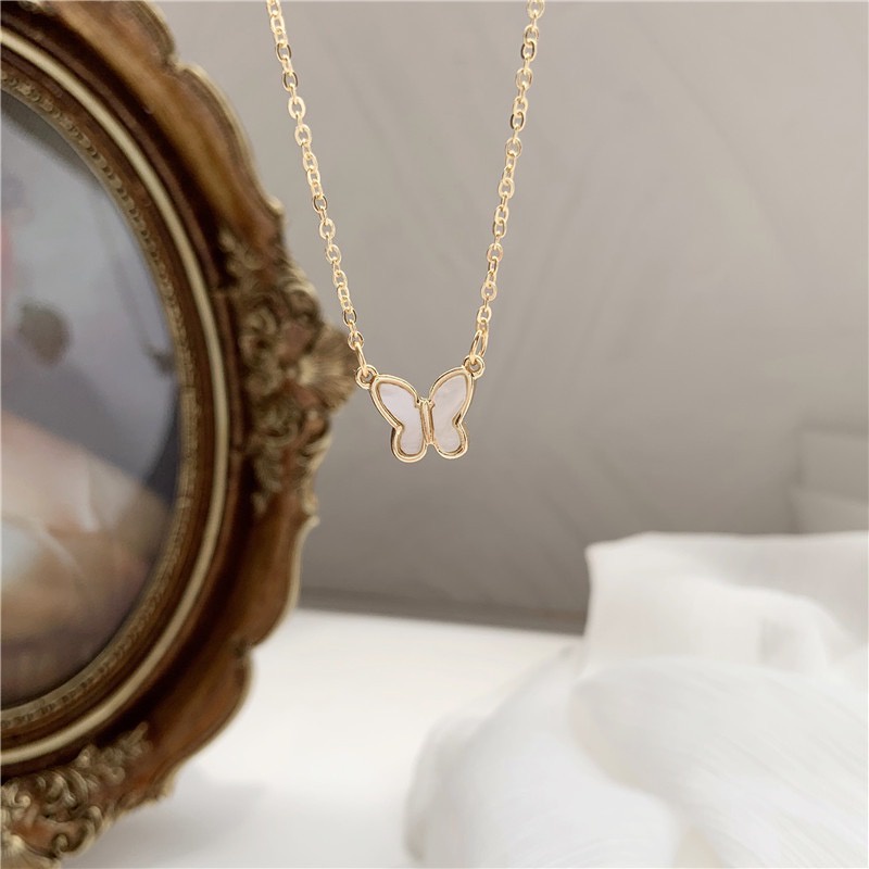 Dây chuyền nữ, vòng cổ nữ hợp kim mặt cánh bướm xà cừ nữ tính NL036 Leace.accessories