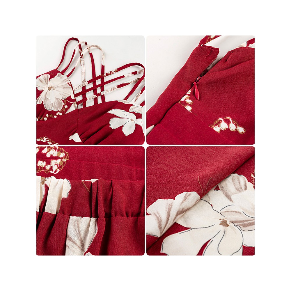 [Có Sẵn M đỏ] Váy Maxi Hoa 2 Dây Sang Chảnh | BigBuy360 - bigbuy360.vn