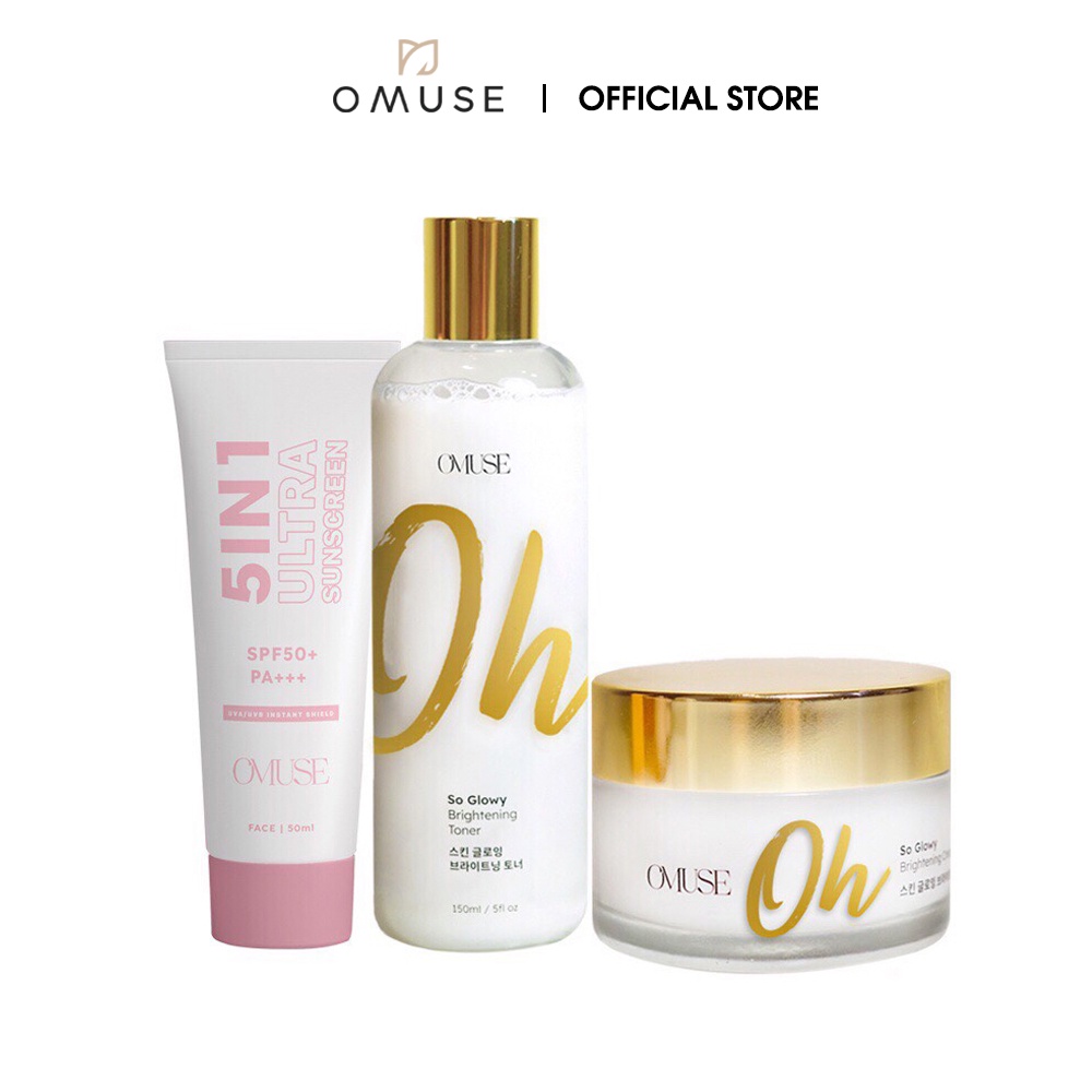 Bộ dưỡng trắng và bảo vệ da O’Muse Oh So Glowy Brightening Set