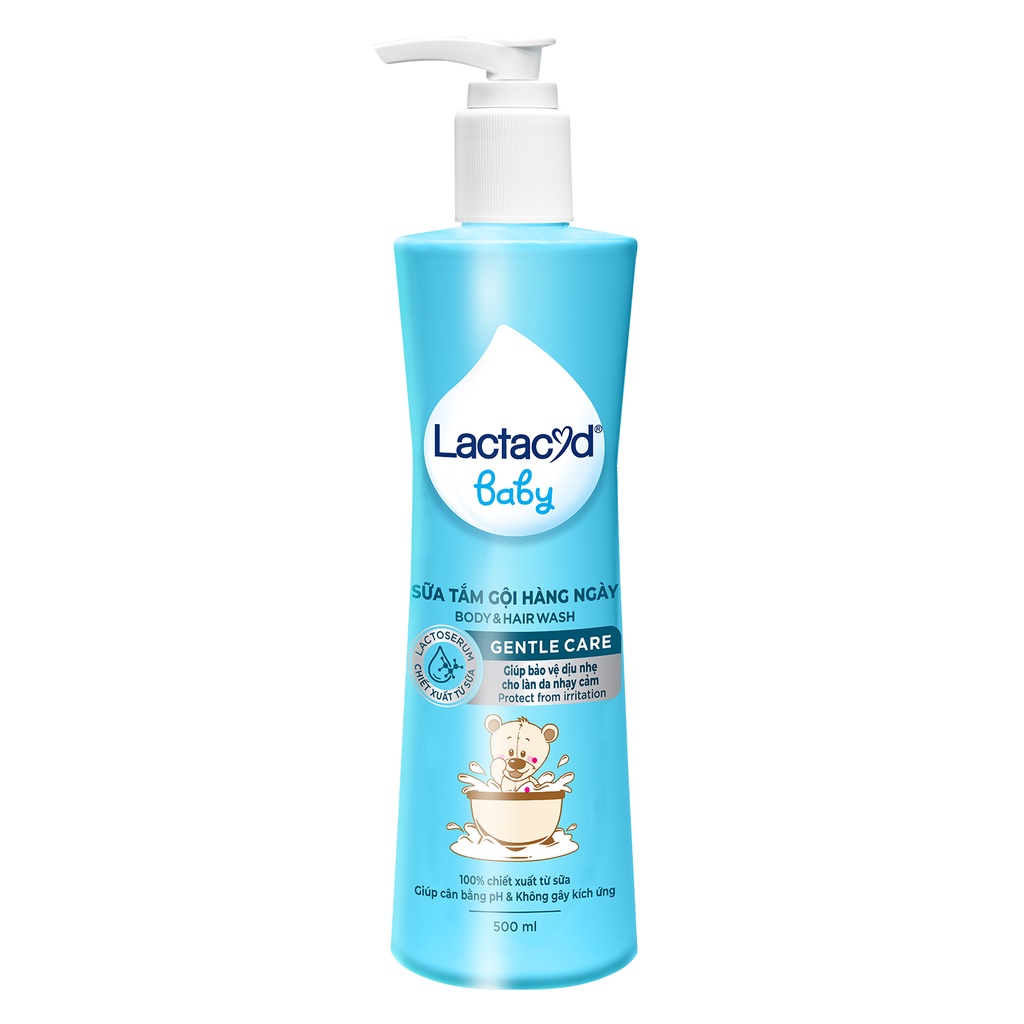 Sữa Tắm Gội Trẻ em Lactacyd Baby Gentle Care ( 250ml/500ml ) (Xanh dương )