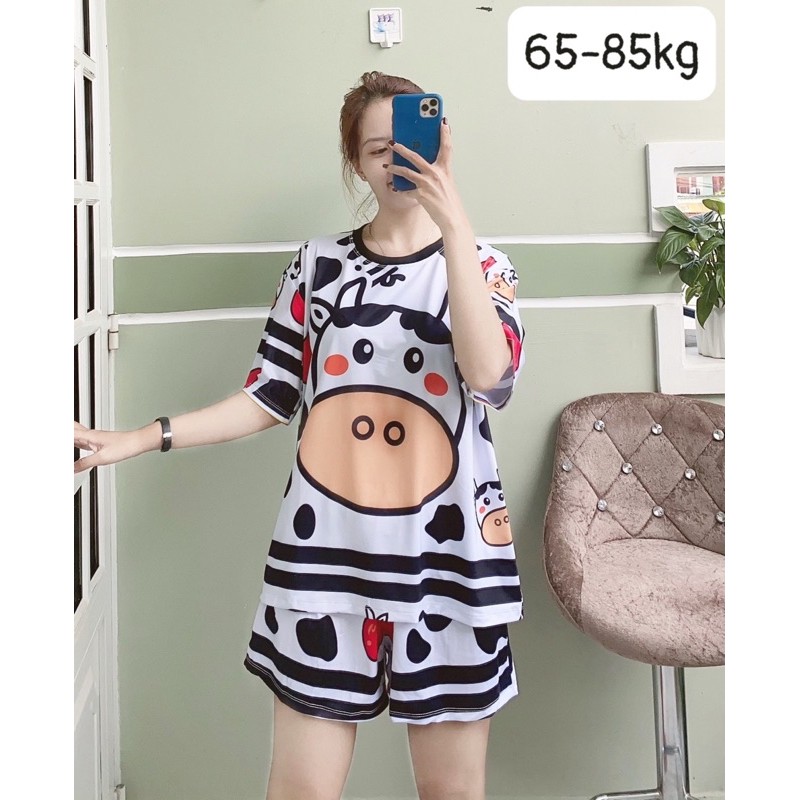 68-80kg Bộ thun lạnh co dãn bốn chiều bigsize