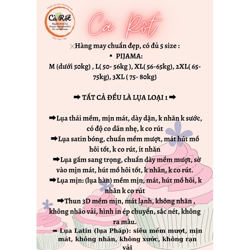 🌷 ĐỒ BỘ PIJAMA (FULLSIZE L-2XL ) MẶC NHÀ, SAU SINH LỤA LATIN HÌNH QUẦN DÀI TAY NGẮN 🌷 | BigBuy360 - bigbuy360.vn