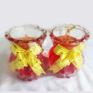 Hộp 6 cặp đèn cầy ly- Ly nơ