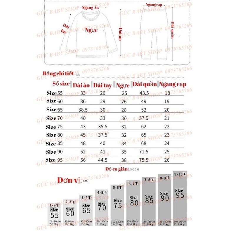 Bộ Dài Tay Xuất Hàn Cho Bé Trai/ Bé Gái( 7-21kg)