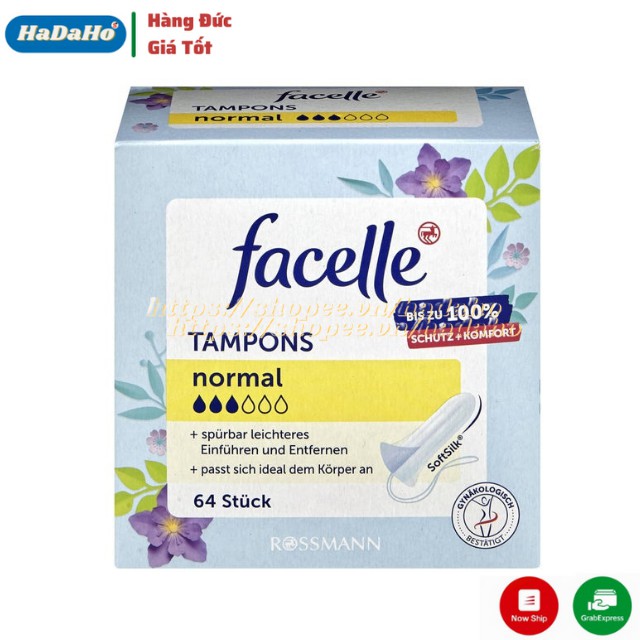 Băng vệ sinh Tampon Facelle Đức đầy đủ size