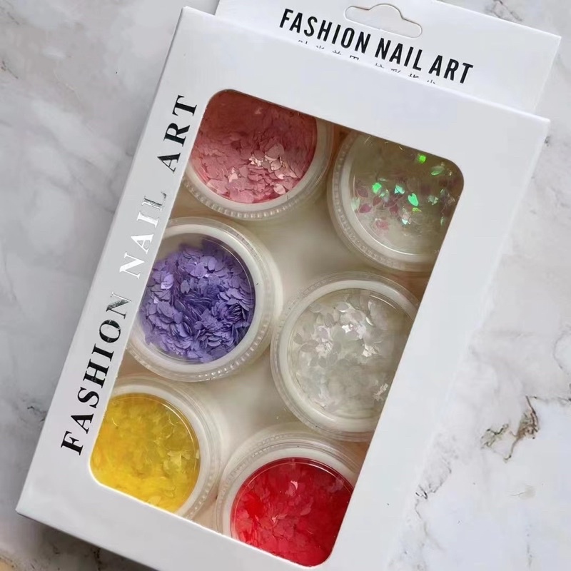 Phụ kiện nail Set nhũ cánh hoa Sakura 6 màu