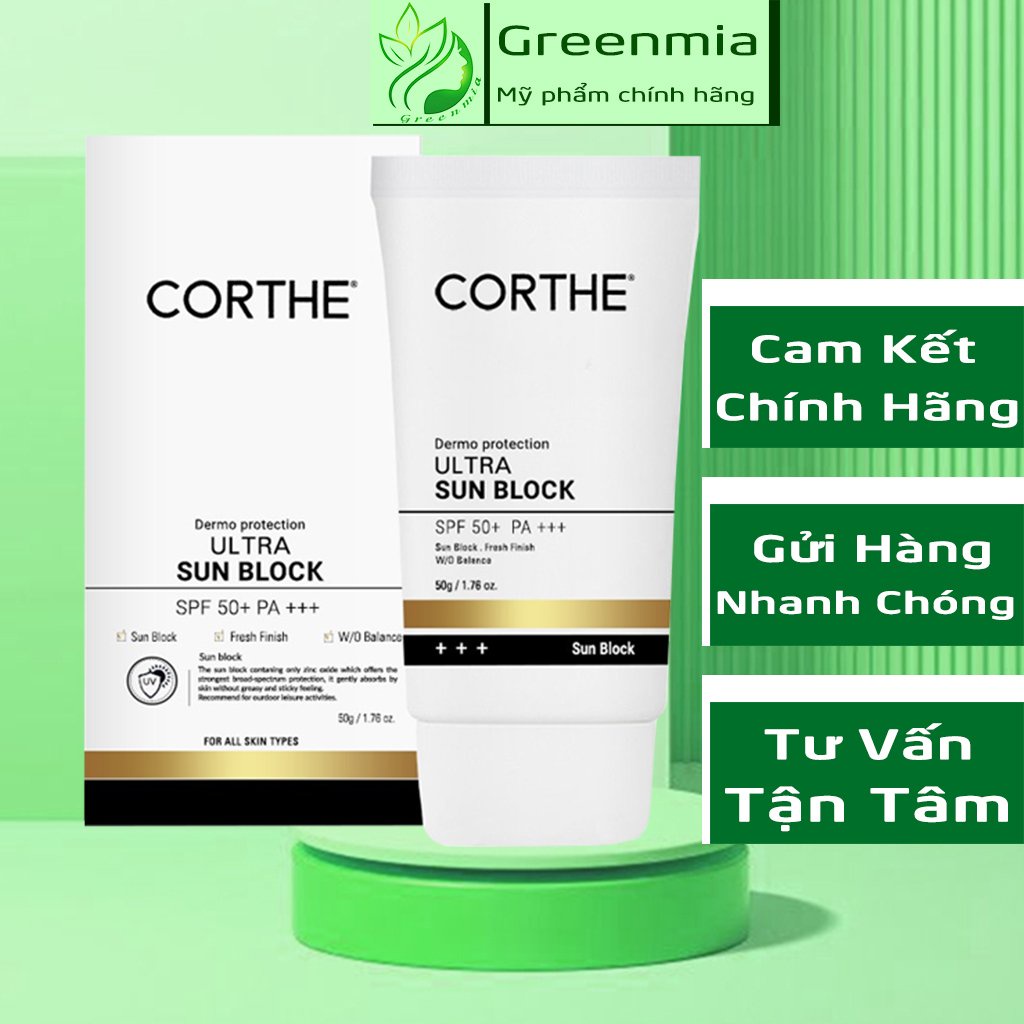 Kem Chống Nắng Corthe ULTra Sun BLock SPF50+ PA+++ 50g Cho Da Dầu Mụn [HÀNG CHÍNH HÃNG]