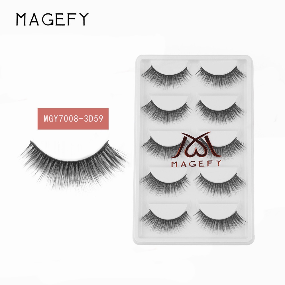 5 cặpLông mi giả 3D cao cấp mi mềmnhẹ/MAGEFY lông mi mềm sợi tơi, Lông mi giả tổng hợp，3D 5PCS Fashion Eyelashes Faux-Cils
