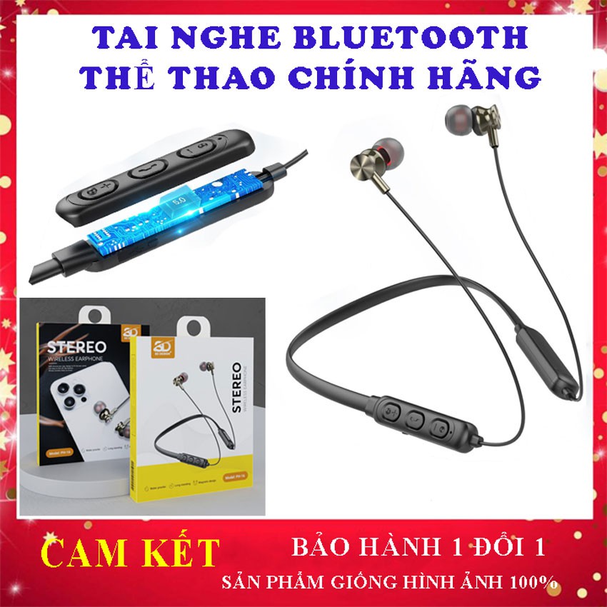 [Freeship] Tai Nghe Không Dây PH16 SD Design, Tai Bluetooth chính hãng, có mic, quàng cổ, tay ghe nhạc 3-5 giờ, bảo hành