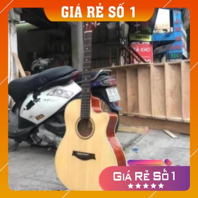 Đàn Guitar Acoustic giá rẻ cho người chơi ,có ty ,gỗ thịt nguyên tấm Tặng giáo trình tự học (shopmh59)