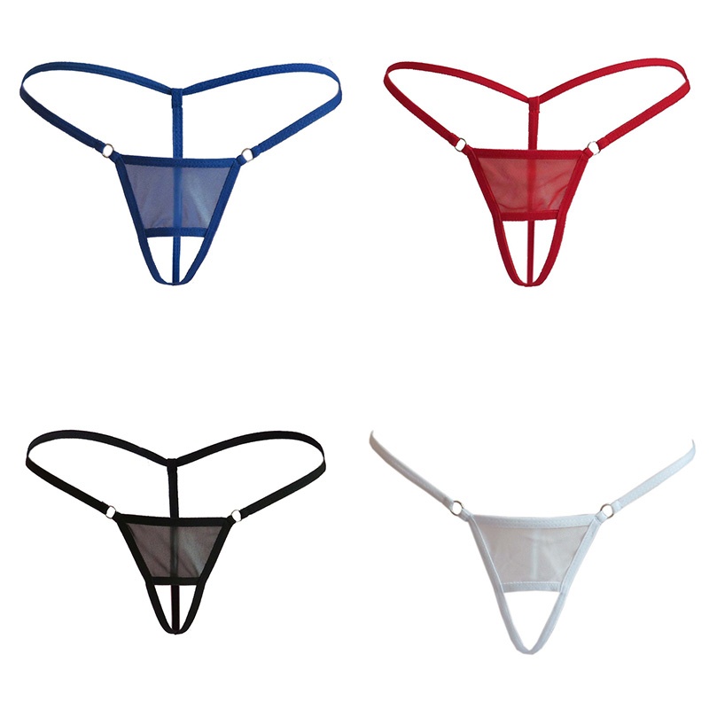 BLURVER~Men Underwear Plain Casual G string Jock strap Knickers See through Stretch