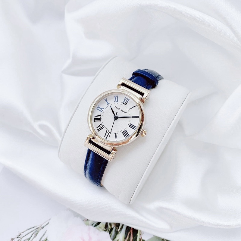 Đồng hồ nữ ANNE KLEIN model AK/2246CRNV dây da xanh navy trẻ trung