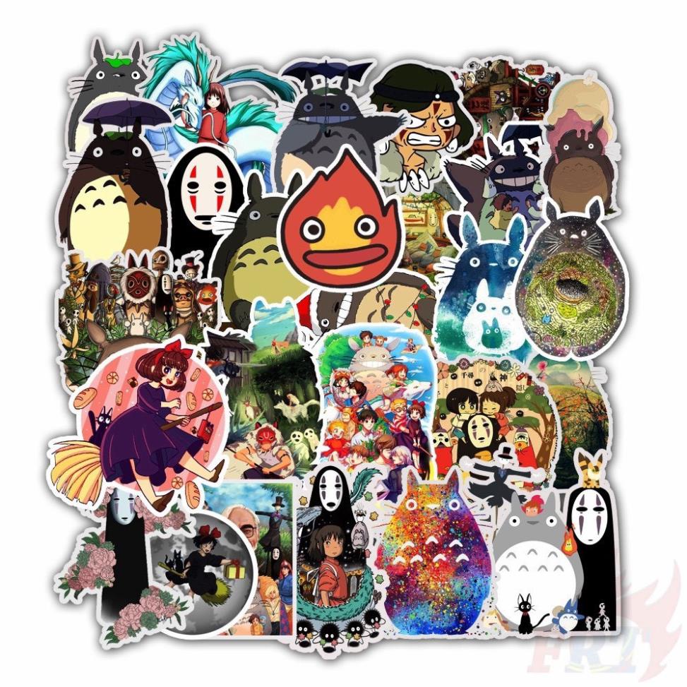 Bộ 100 Sticker Totoro cá tính chống nước dán trang trí vali mũ bảo hiểm xe