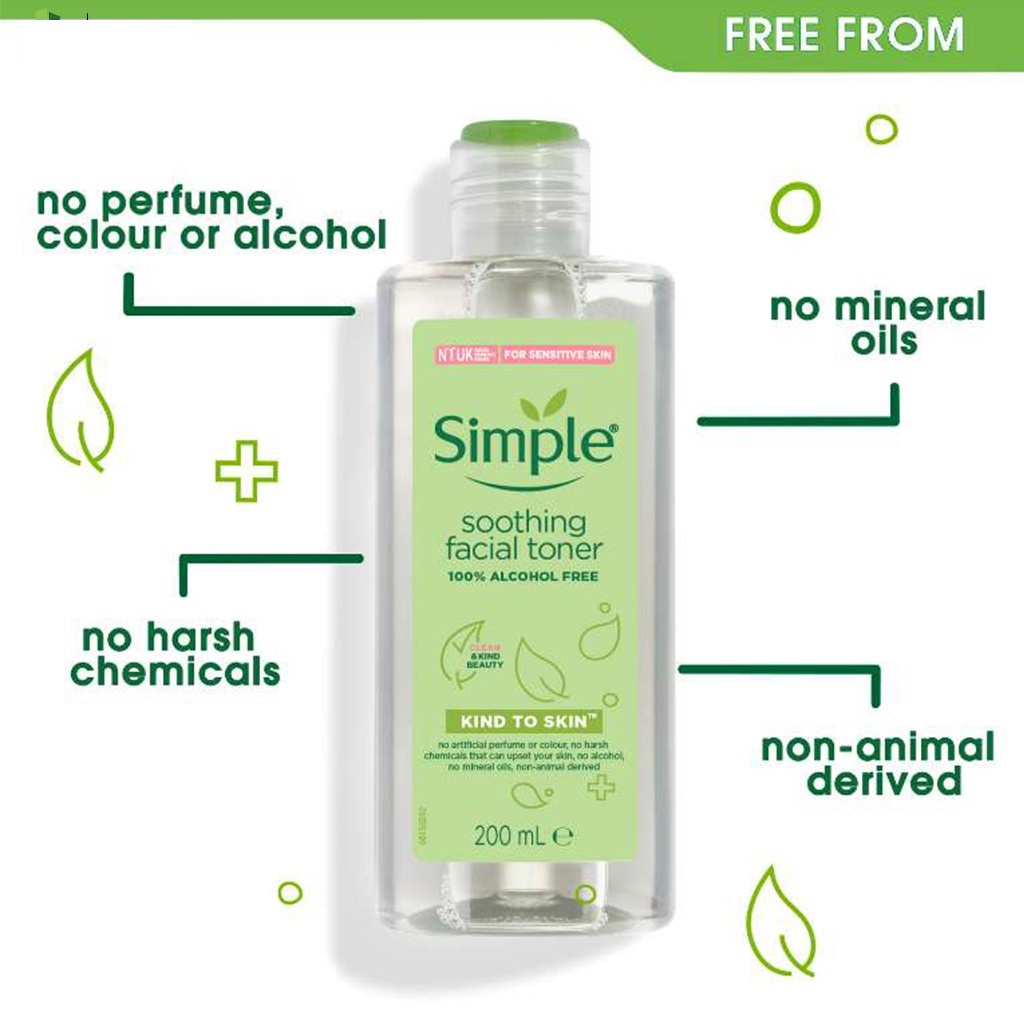Nước Hoa Hồng Soothing Facial Toner Simple Cân Bằng Ẩm Cho Da 200ml