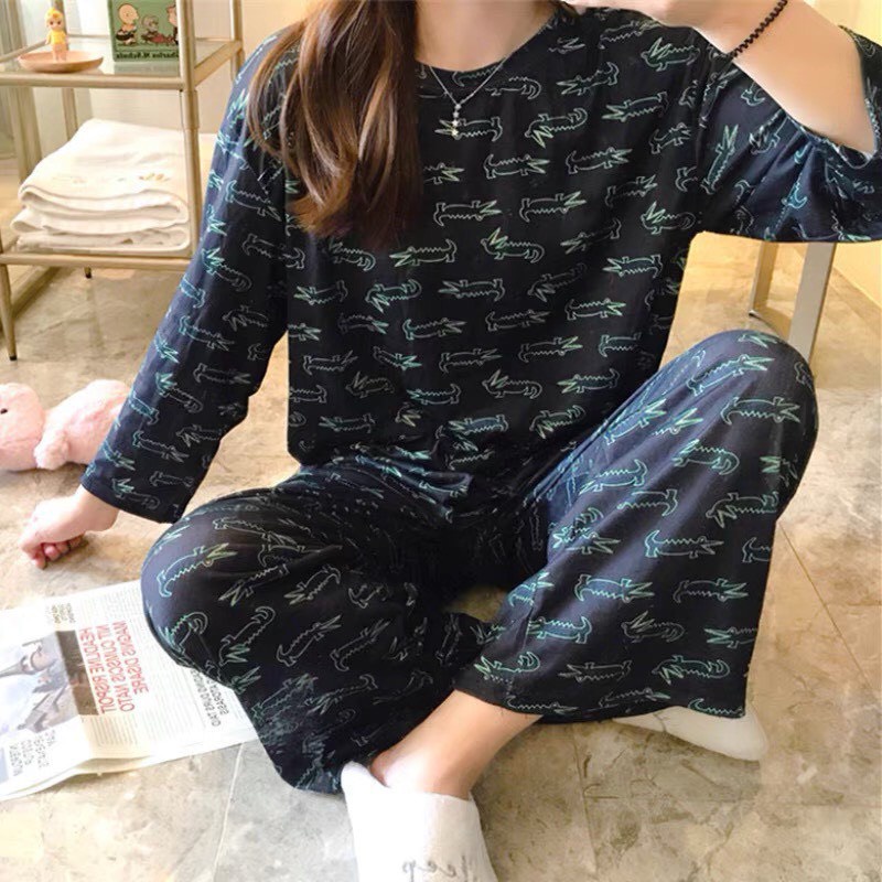 Bộ đồ -  đồ bộ ngủ Nữ dài tay màu sắc đa dạng chất cotton họa tiết ngộ nghĩnh dễ thương BD931