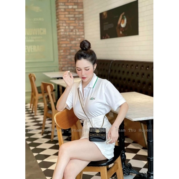 HÀNG MỚI  - ÁO POLO CÁ SẤU XANH NỀN TRẮNG