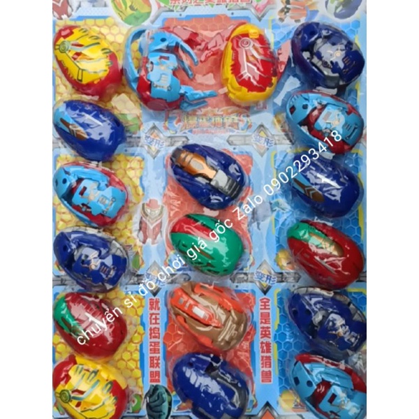 Vỉ Đồ Chơi 18 Quả Trứng Khủng Long Biên Hình Siêu Nhân Loại Đẹp Cho Bé tạp hoá cổng trường 96