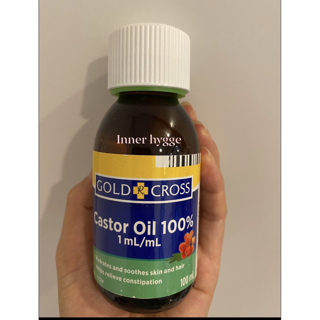 Dầu Castor Oil dưỡng dài & dày mi, mọc tóc Gold Cross 100ml của Úc