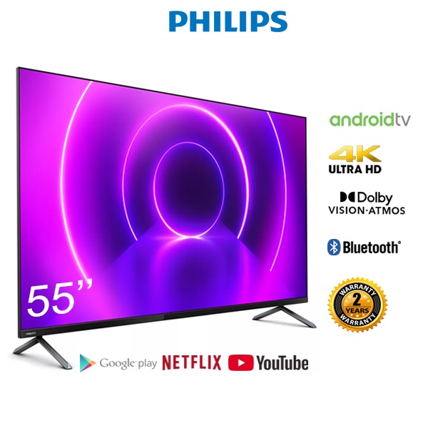 [Mã ELBAU7 giảm 7% đơn 5TR] Android Tivi Philips 4K 55 inch 55PUT8215/67 - Miễn Phí Lắp Đặt