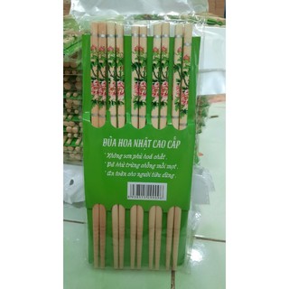 10 đôi Đũa tre hoa nhật dài 24cm