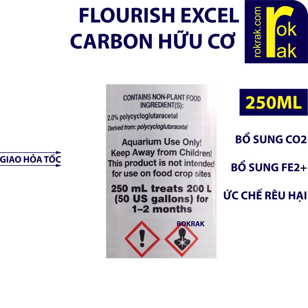 Flourish EXCEL SEACHEM 250ml  Phân nước tổng hợp carbon bổ sung CO2 cho cây thủy sinh