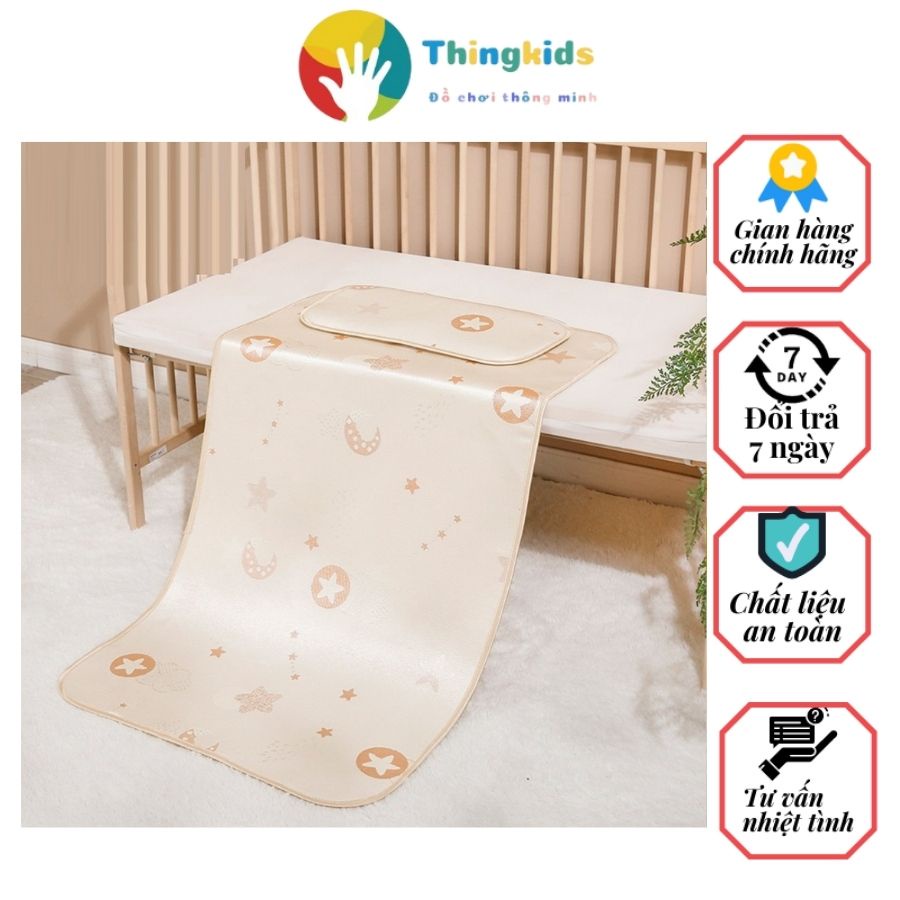 Chiếu lụa trẻ em kèm gối siêu mềm và thoáng - Thingkids