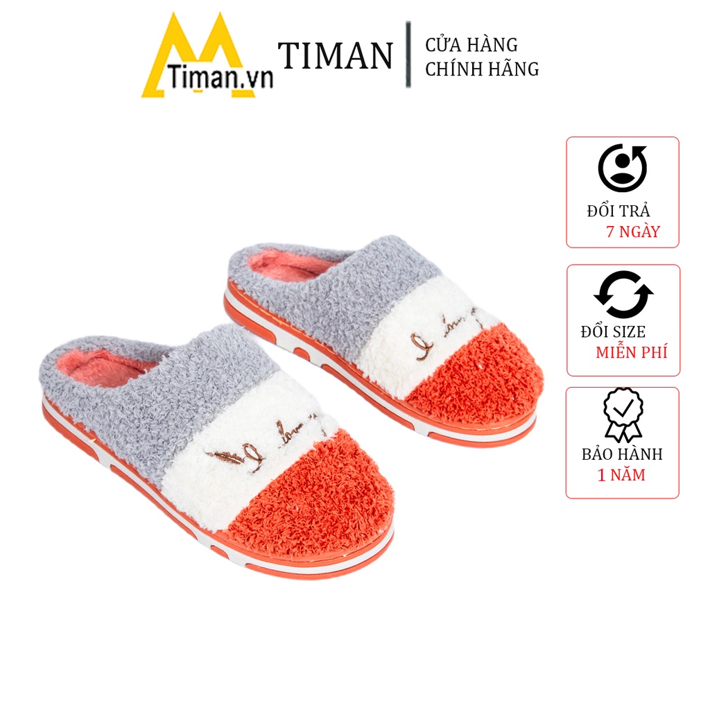 Dép lê nữ đi trong nhà nữ TIMAN P20 vải bông mịn cao cấp bảo hành 1 năm