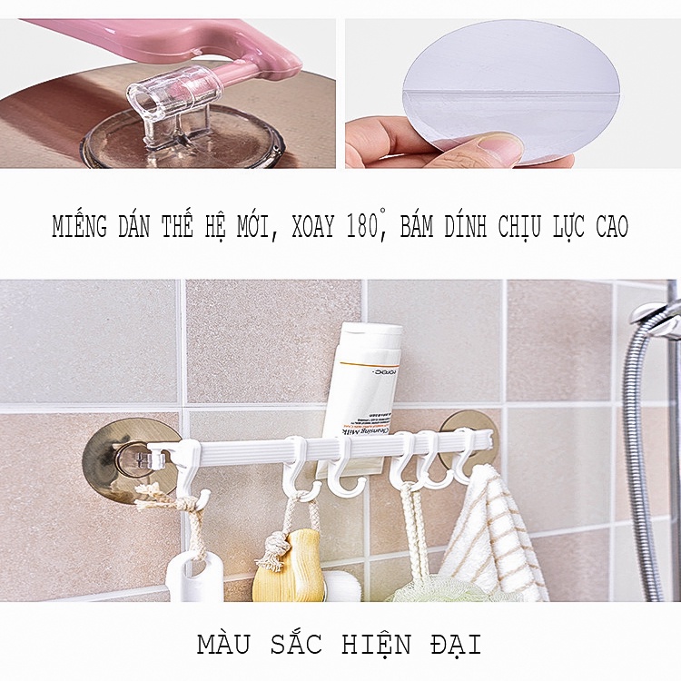 Móc treo đồ dán tường đa năng , Thanh treo góc tường nhà tắm , nhà bếp kích thước 37x7 cm C7