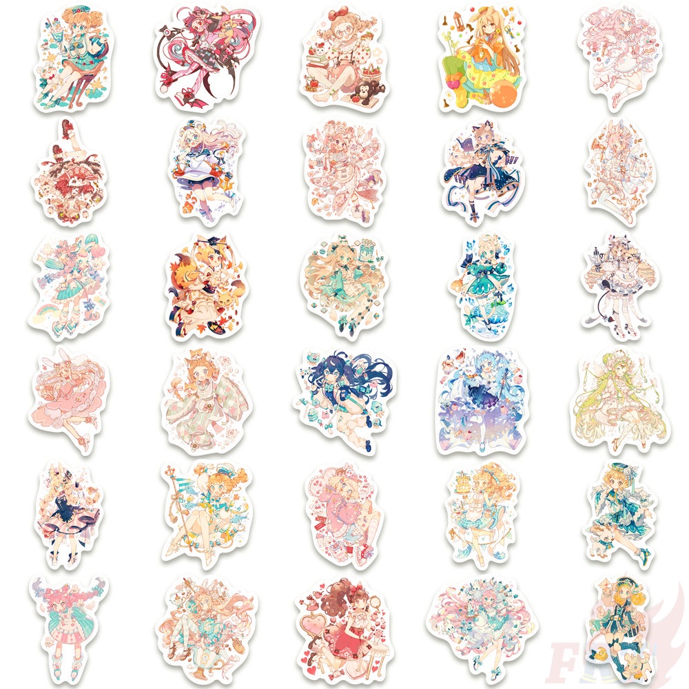 ❉ Lolita Girls Series 02 Stickers ❉ 60Pcs/Set DIY Fashion Luggage Laptop Skateboard Decals Doodle Stickers