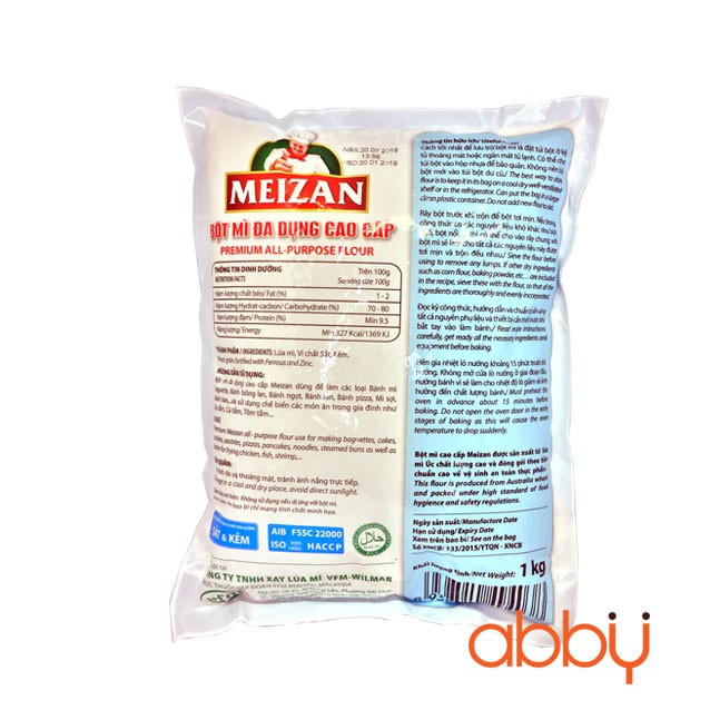 Bột mì đa dụng cao cấp MEIZAN/bông lan trắng gói 500g