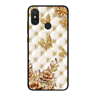Ốp lưng mi 8, mi a2, redmi note 6 pro - bướm vàng giả da