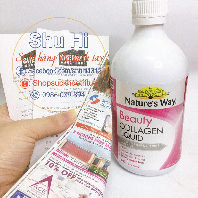 Collagen dạng nước của Natures way Úc 500ml (colagen) - Nature's Way Beauty Collagen Liquid - Đủ bill Chemist