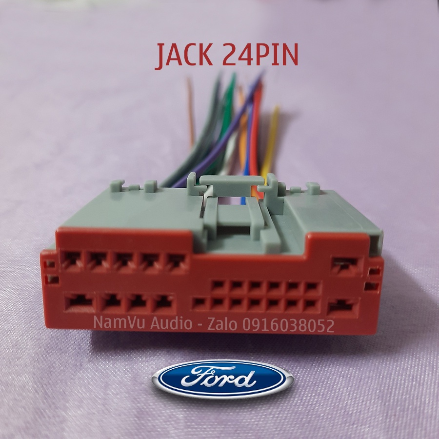 Dây cáp 24 pin - jack âm thanh loa nguồn cho CD ô tô Ford
