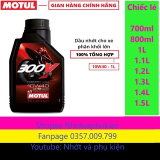 Nhớt Motul 300V Factory Line Road Racing 10W40 1L  Tem 1 Lớp Nhập Khẩu Pháp