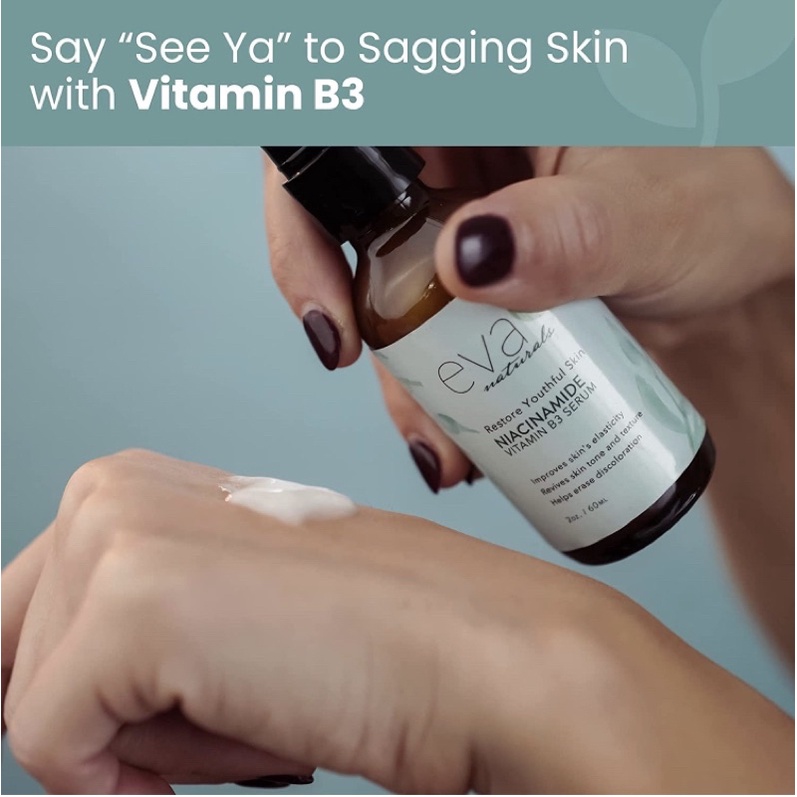 Serum Giúp Da Mịn Màng, Se Khít Lỗ Chân Lông Eva Naturals Niacinamide Vitamin B3 30ml USA