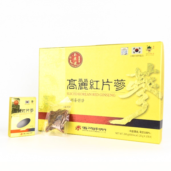 Hồng Sâm Khô Thái Lát DAEDONG GINSENG Hộp Giấy 200gr Hộp 10 Gói x 20gr