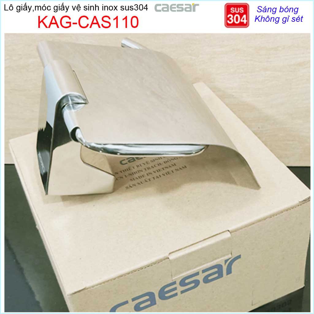 Móc gấy Caesar KAG-CAS110, hộp để giấy vệ sinh inox 304 bóng thiết kế cao cấp