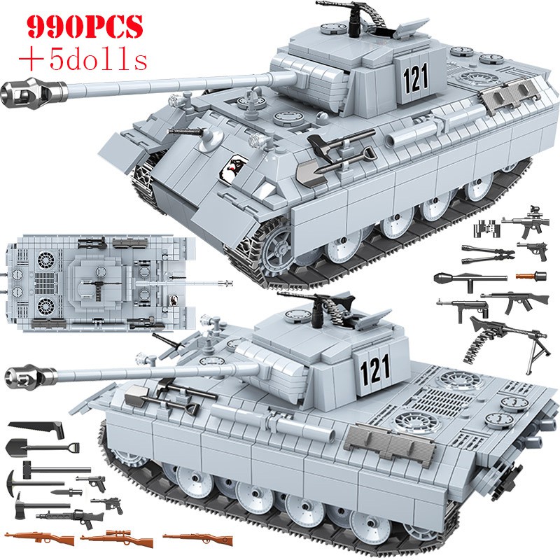 Đồ chơi Lắp ghép Mô hình Xe Tank  World War II Military Tank WW2 Model Panther Tank 121 100064 xe tăng